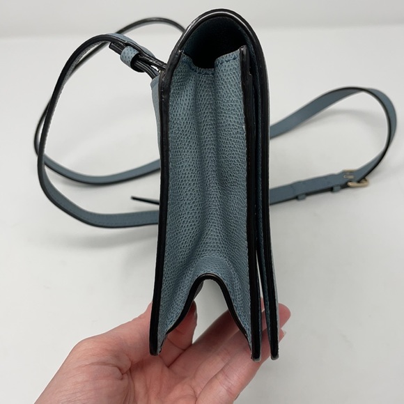 Valextra Twist crossbody bag Blue Textured Leather - Picture 4 of 16